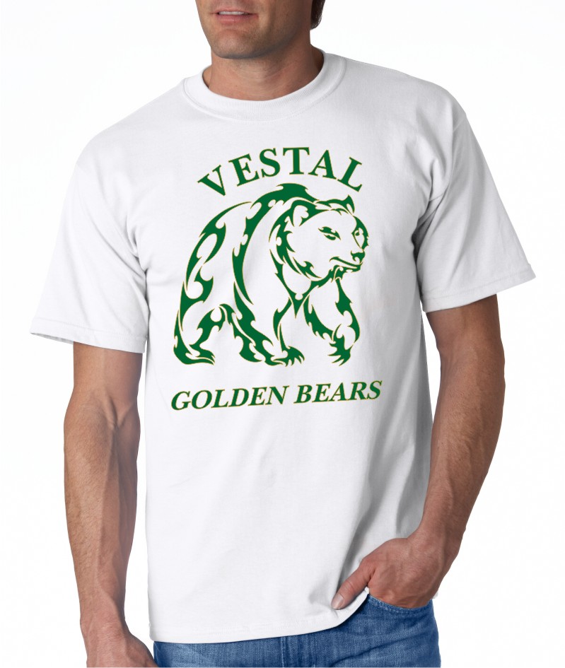 Vestal Golden Bears short sleeve white shirt